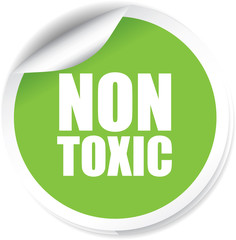 Non toxic Sticker, Label or Badge Isolated on White Background.