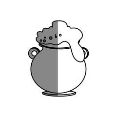 cauldron with beer icon vector illustration design