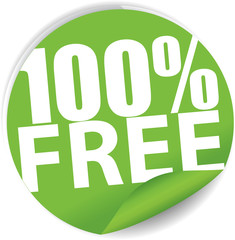 100% free Sticker, Label or Badge Isolated on White Background.