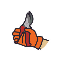 pruning shears gardening tool icon vector illustration graphic design