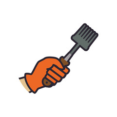 Rake gardening tool icon vector illustration graphic design