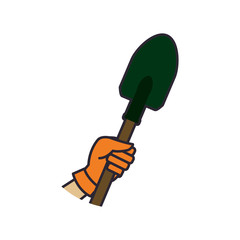 Shovel gardening tool icon vector illustration graphic design