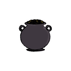 cauldron with money icon vector illustration design