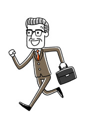 シニアビジネスマン：走る