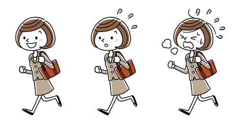ビジネスウーマン：走る、バリエーション