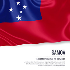 Silky flag of c waving on an isolated white background with the white text area for your advert message. 3D rendering.