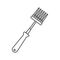 Rake gardening tool icon vector illustration graphic design
