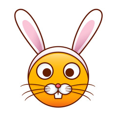 Cute emoticon with a rabbit costume. Easter holidays isolated vector design