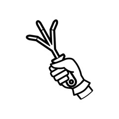 Rake gardening tool icon vector illustration graphic design