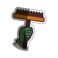 Rake gardening tool icon vector illustration graphic design
