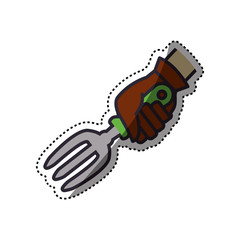 Rake gardening tool icon vector illustration graphic design