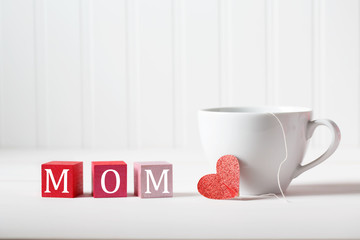 Mother&#39;s Day message with coffee cup