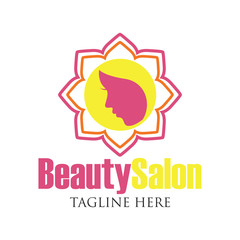 beautician logo with text space for your slogan / tagline, vector illustration