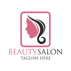 beautician logo with text space for your slogan / tagline, vector illustration