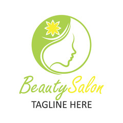 beautician logo with text space for your slogan / tagline, vector illustration