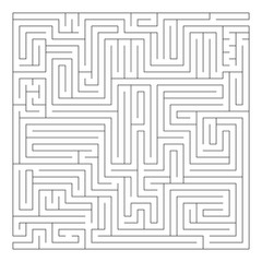 Isolated black square maze labyrinth