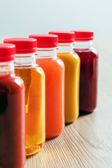 juice in the bottles