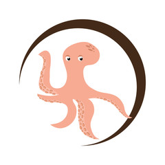 octopus sea food icon vector illustration design