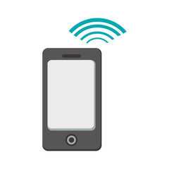 smartphone with connection wifi vector illustration design