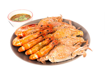 Seafood in the plate