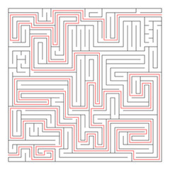 Isolated black square maze labyrinth