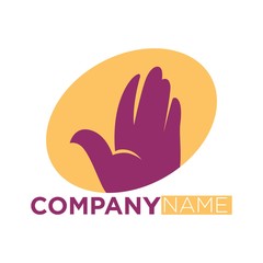 Dove bird symbol of helping hand vector icon template