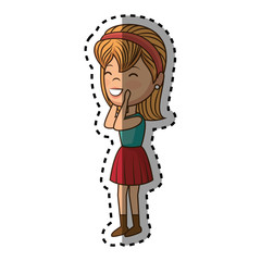 beautiful woman avatar character vector illustration design