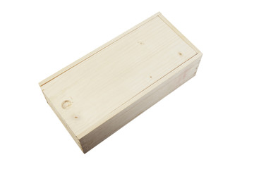 Wooden box mockup on a white background isolated