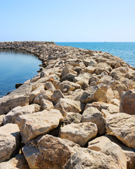 Row of rocks and stones