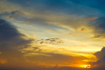 Colorful sky and sunrise. Natural landscape