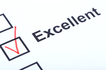 Check boxes on white paper