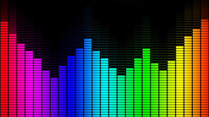 Music equalizer symbol.The photograph is prepared using 3D rendering in image processing software and coding. It consists of 5 layers. 