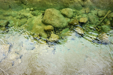 Rocky bottom of spring brook