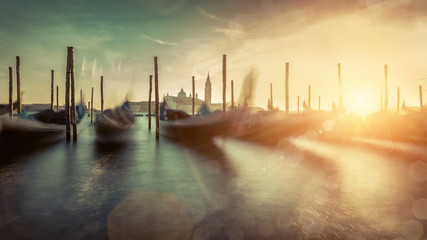 Beautiful Venice view under sunlight. Long exposure