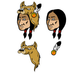 Indian And Wolf Head Cover