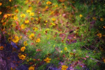 Abstract flower oil painting / photo art effect
