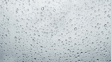 Rain water drop on glass