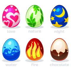 texture cartoon easter eggs in vector