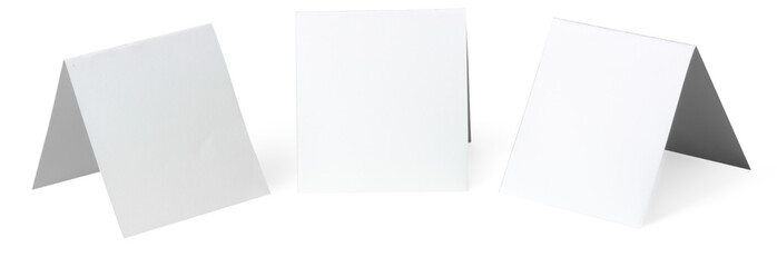 close up of a white note paper on white background