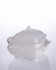 pot or ceramic food pot on a background.