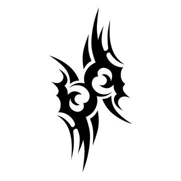 Tribal tattoo vector designs sketch. Simple abstract black ornament on white background. Designer isolated art element for ideas decorating the body of women, men and girls arm, leg.