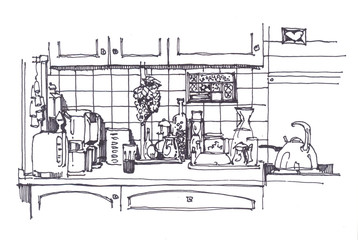 Kitchen still with different homeware