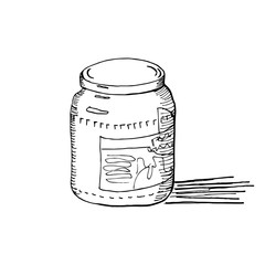 Sketch of closed glass jar