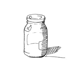 Sketch of closed glass jar