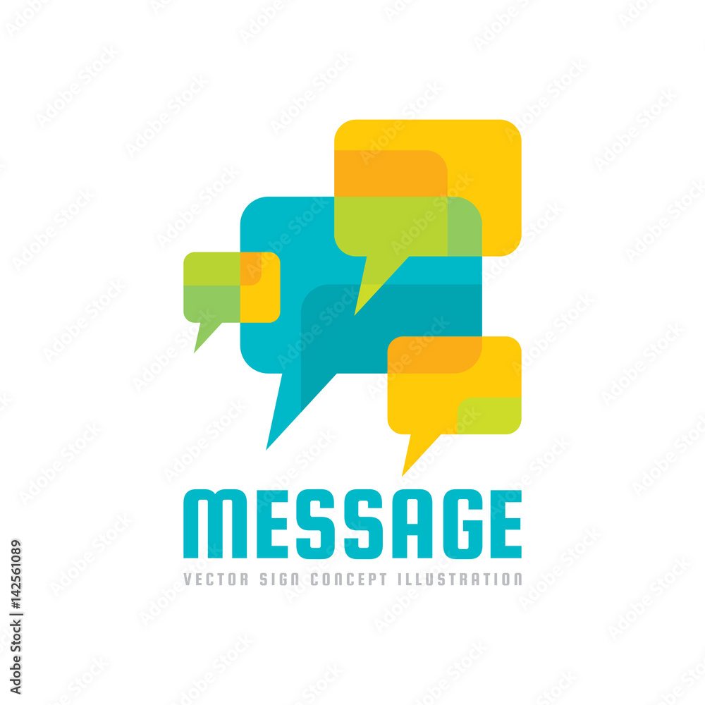 Poster message - vector logo template concept illustration. speech bubble creative sign. internet chat icon