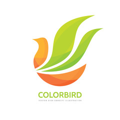Abstract color bird - vector logo template concept illustration. Wings creative. Positive design element.