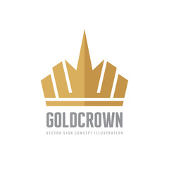 Gold Crown - vector logo template concept illustration. Design element. 