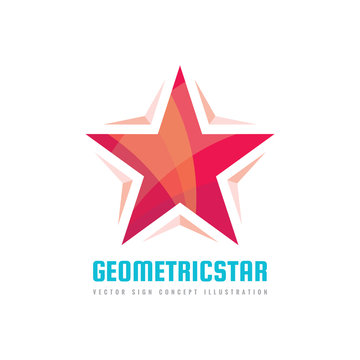 Geometric star - vector logo template concept illustration. Abstract shape design element.  