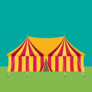 Circus tent vector, flat design