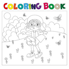 Black and white book-coloring the boy plays in the pilot